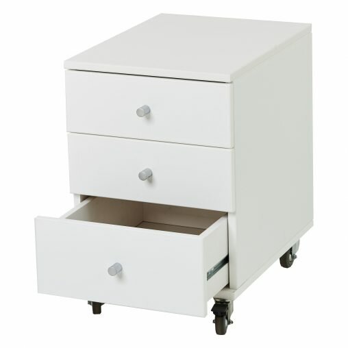 Hoppekids Jonas rol container met lade op wielen wit