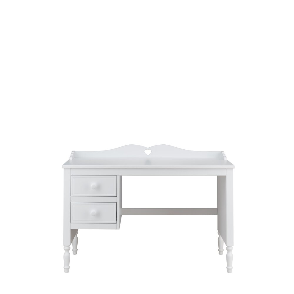 Emma bureau met hartje en 2 laden wit 