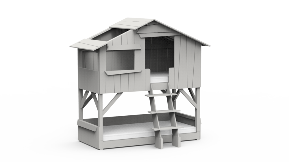 boomhut stapelbed pearl grijs