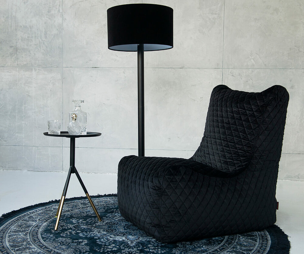 Slowdown sfeer seat velours zitzak zwart