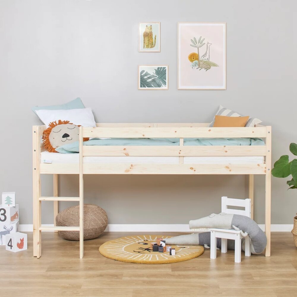 eco comfort halfhoog naturel hout 90x200