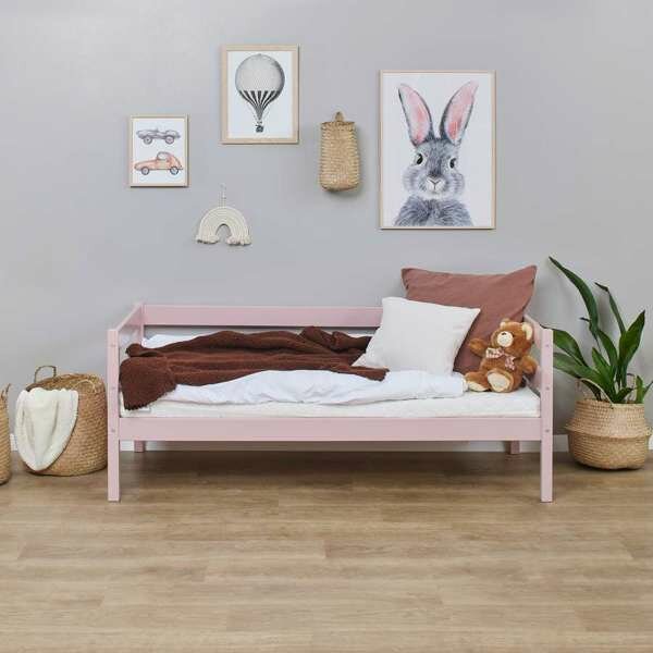 Eco comfort peuterbed 70x160 grenen Pale rose