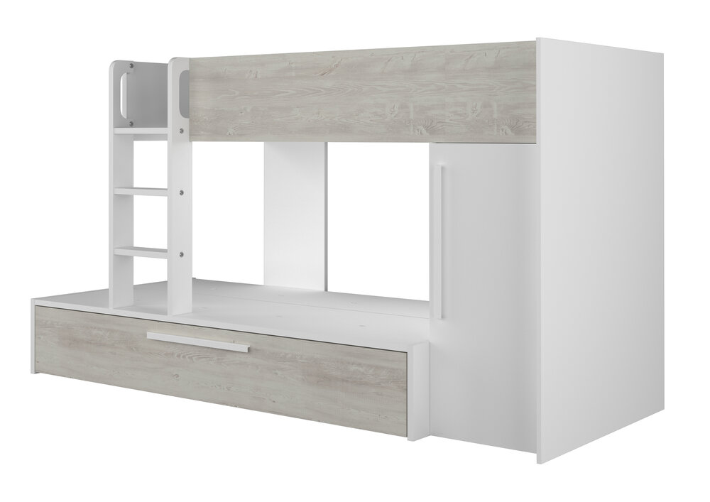 Trasman Adrano stapelbed met bedlade 90x200 wit 
