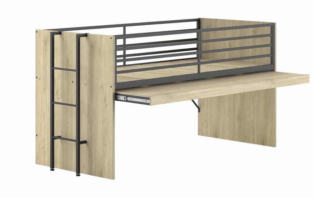 Sam halfhoogslaper met bureau 90x200 eiken look