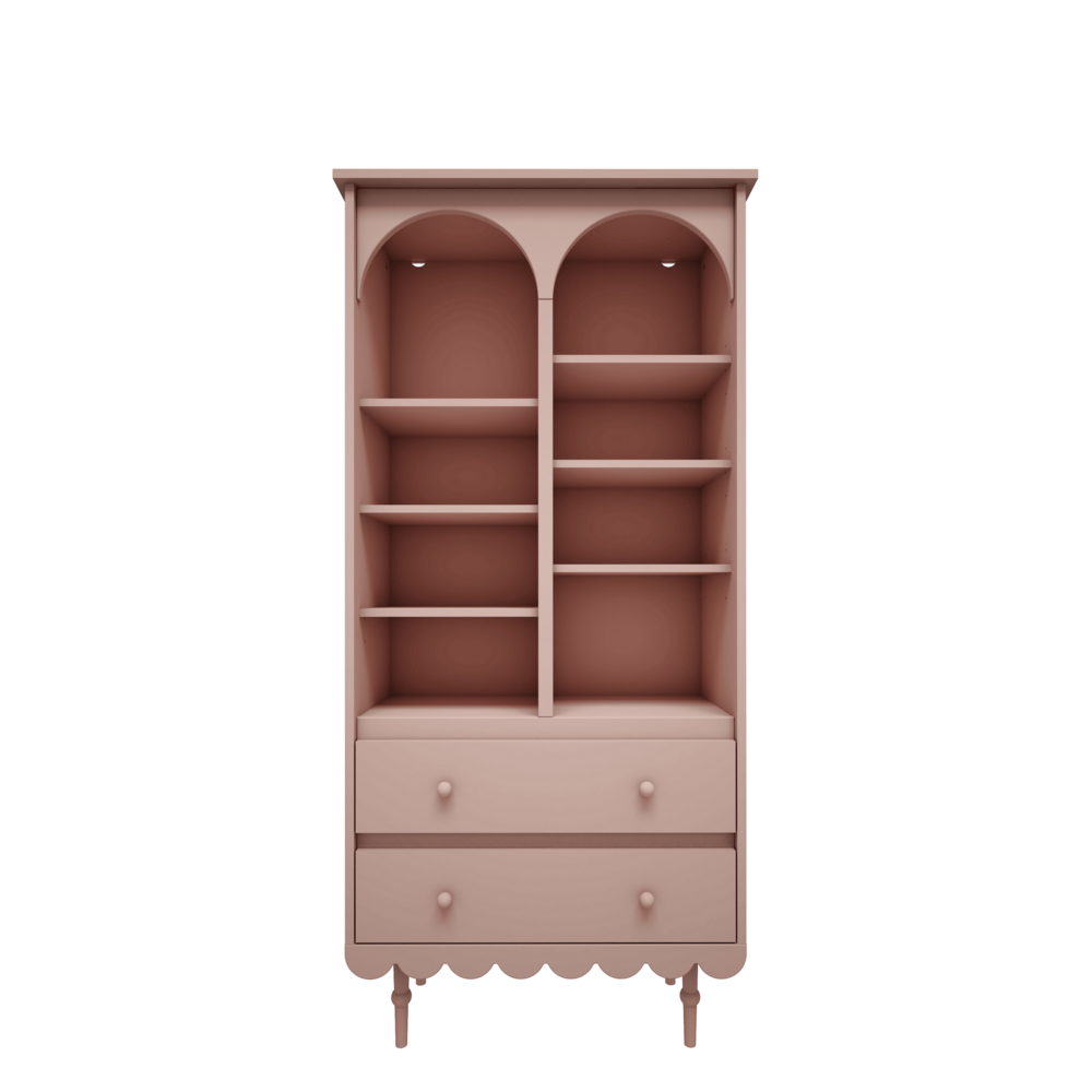 Babushka boekenkast hoog pink