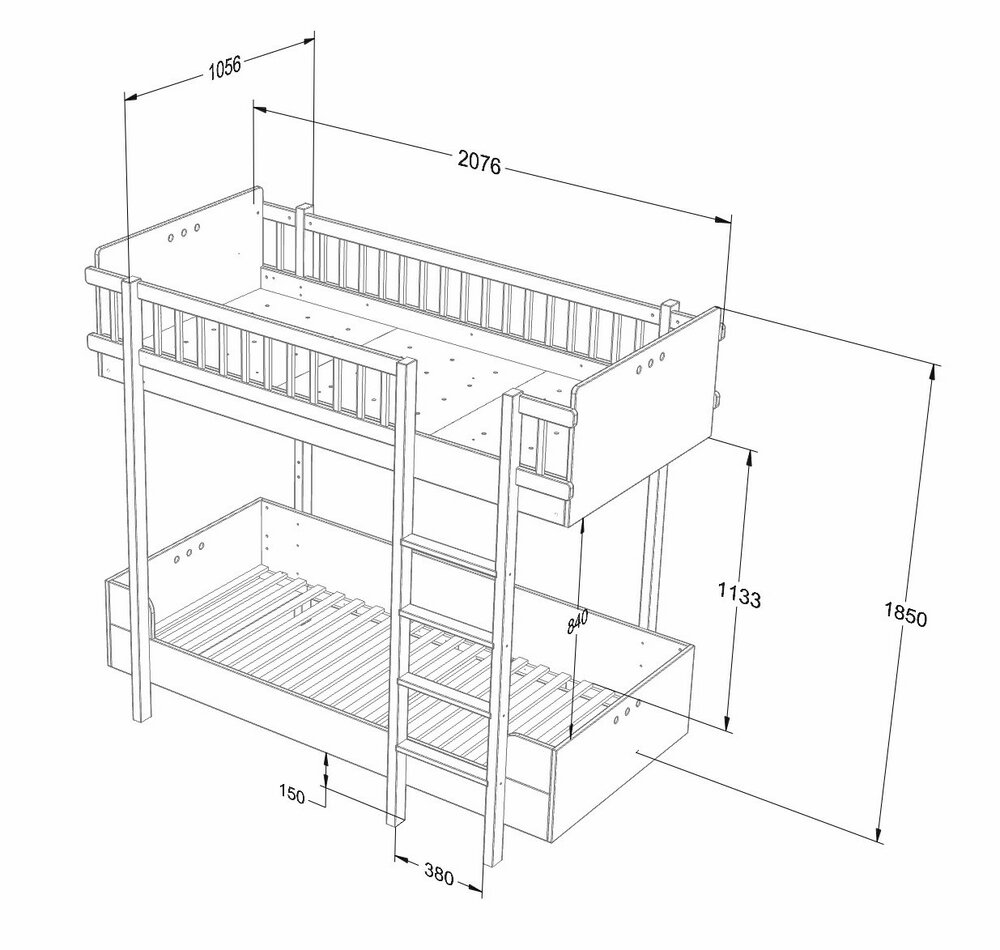 maten Basic stapelbed