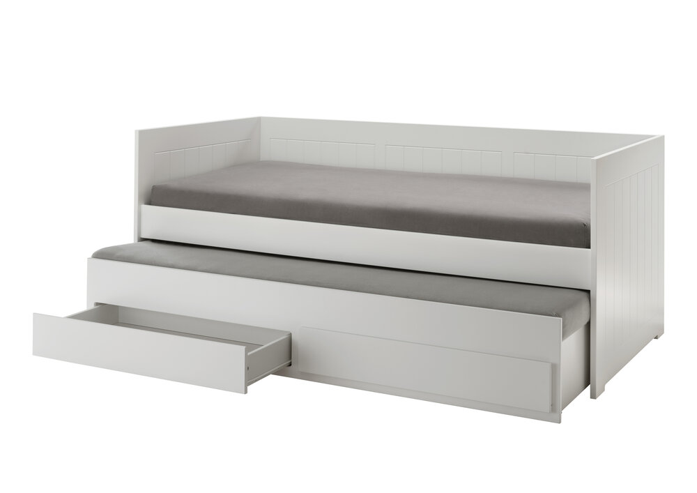 Emma bedbank 90x200 + 3 in 1 slaap/opbergladen wit 