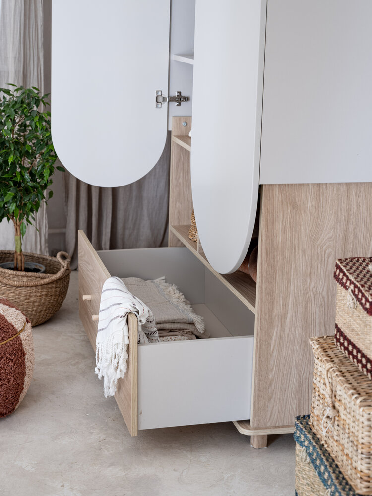 Bloom 2 deurs kast smal eiken cashmere