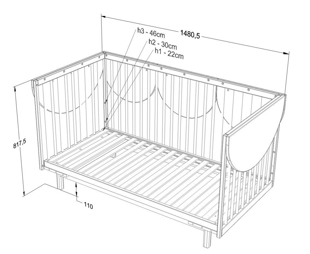 maten bloom 3 in 1 bed 70x140