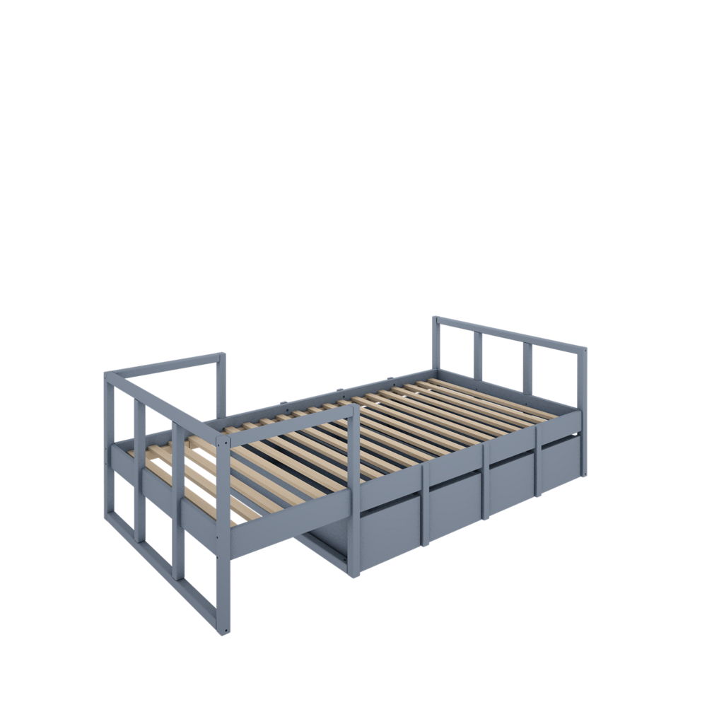 Tweens 1-persoons bed 90x200 zacht blauw