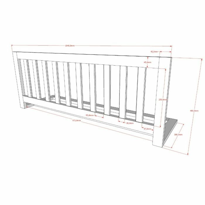 Fritz bedbank 90x200 massief grenen wit