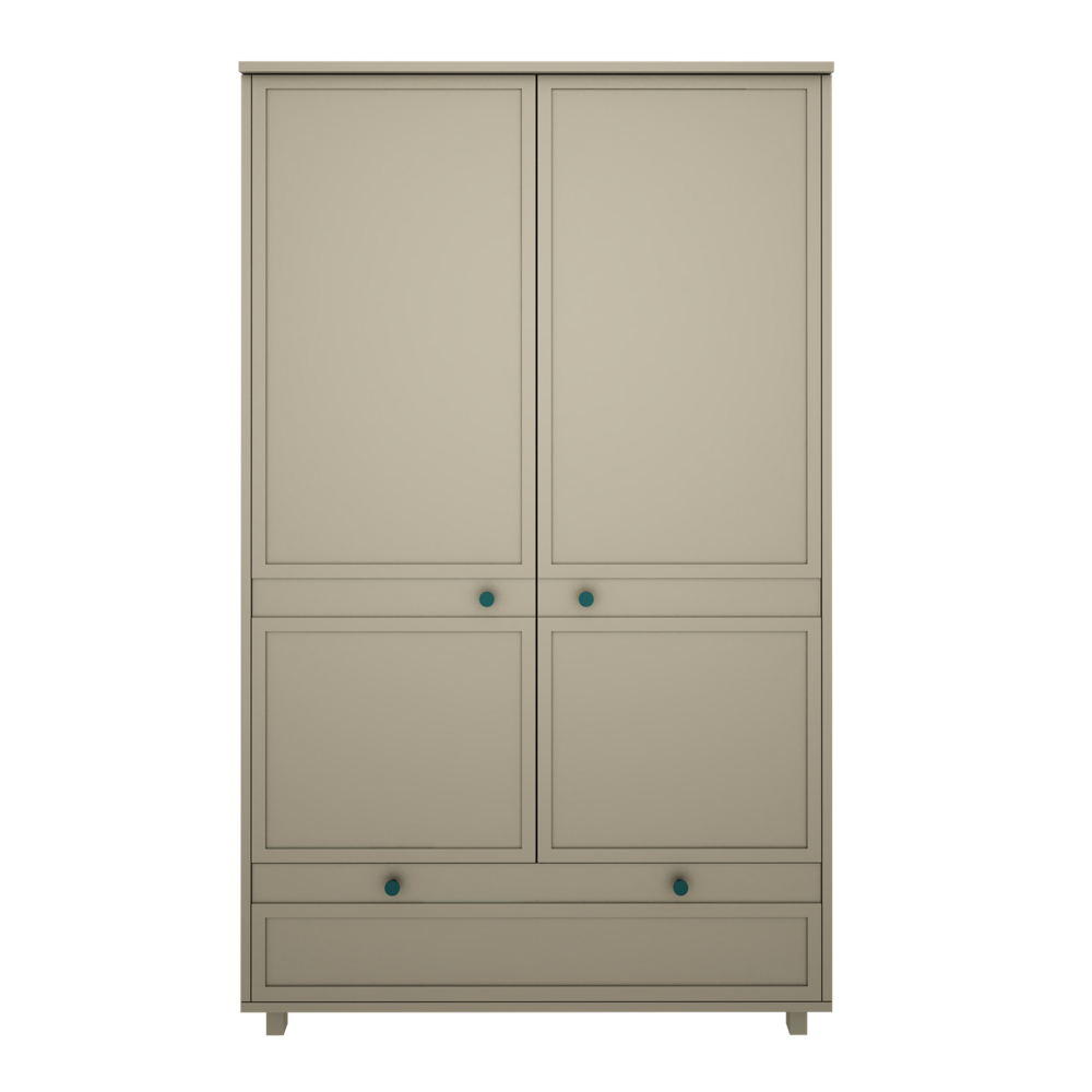 Vintage 2 deurs kast met lade eucalyptus