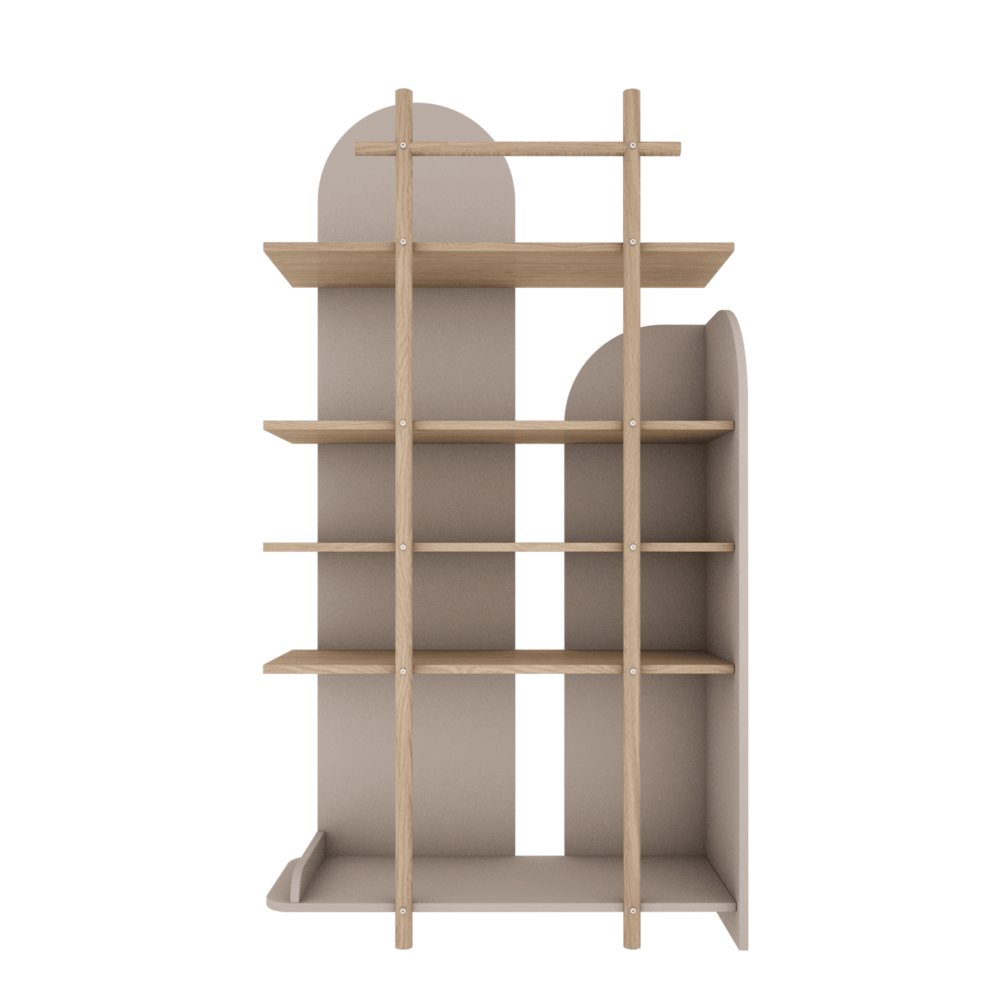 Bloom boekenkast smal eiken cashmere