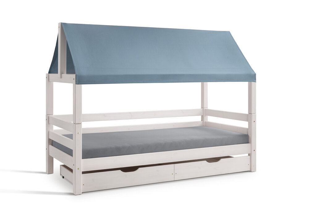 Infans bedbank huis grenen witte beits 90x200