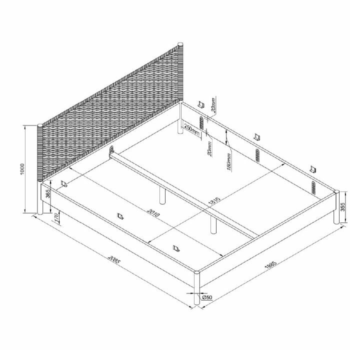 maten rope bed 180x200