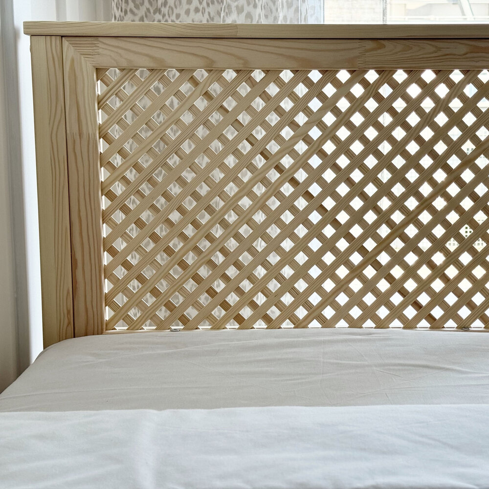 Boho grid classic bed 80x160 onbehandeld hout
