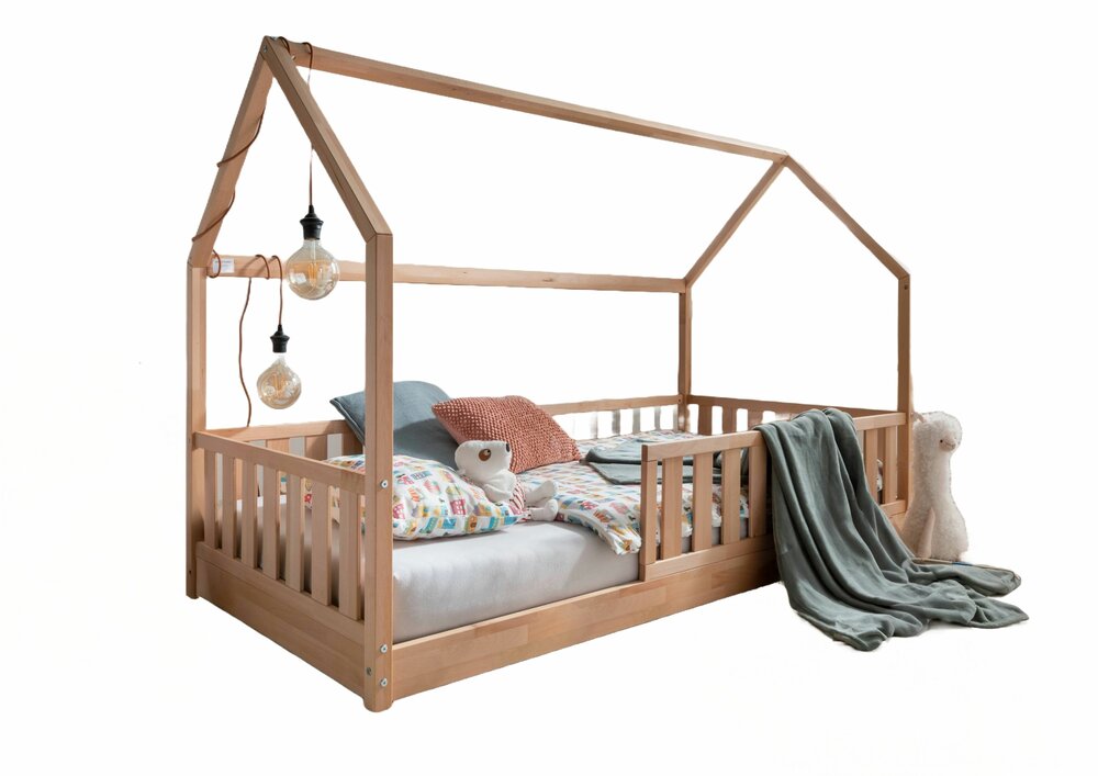 Bern inloop huis bed beuken 90x200 naturel