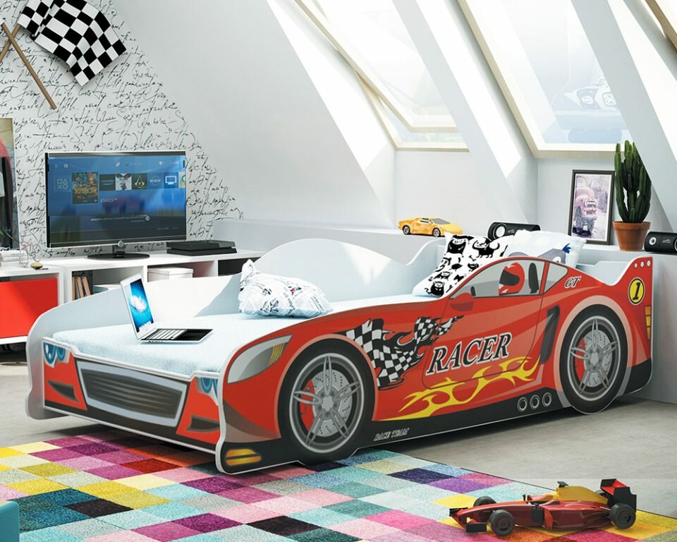 Racer auto bed rood 80x160
