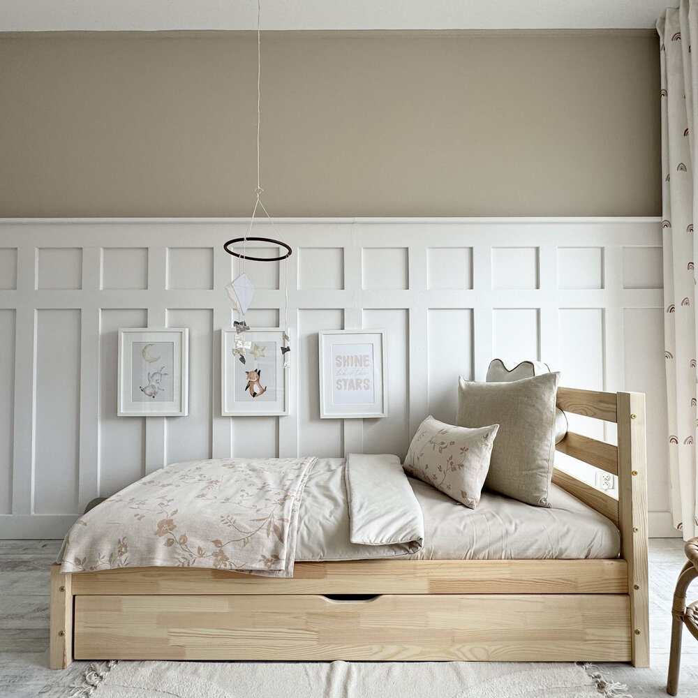 Simple plus bed 90x190 met lade onbehandeld hout