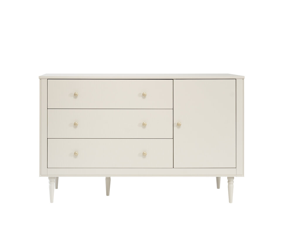 petite commode 3 laden en 1 deur champagne