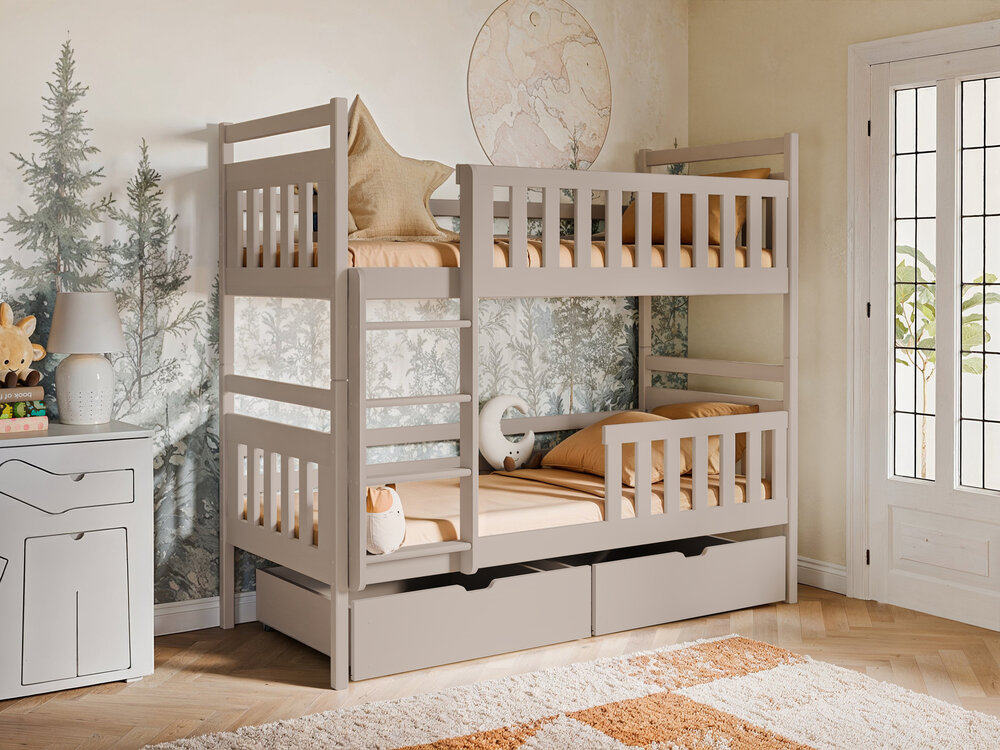 Martano stapelbed massief grenen 90x200 cashmere