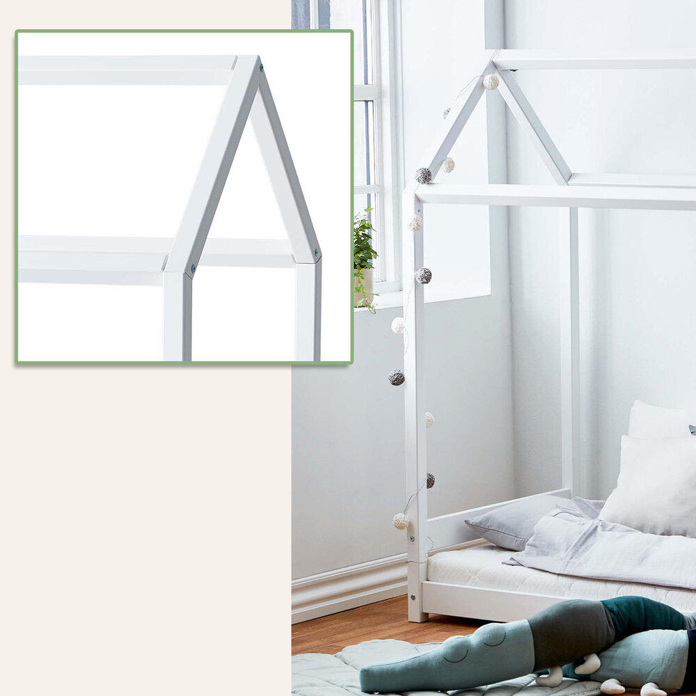 Eco One bedhuisje montessori 70x160 grenen wit