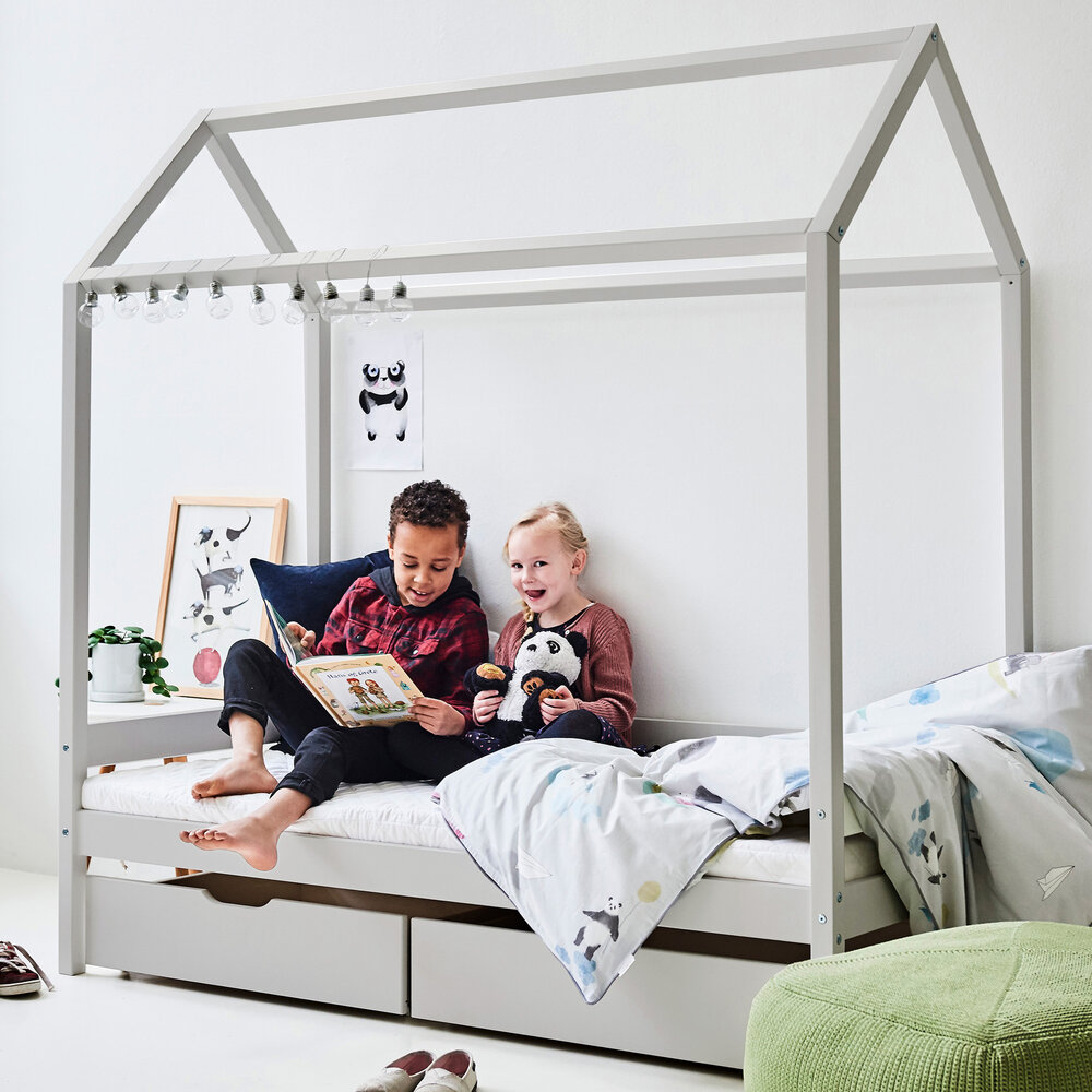 Eco comfort bedhuisje 70x160 grenen dove grey