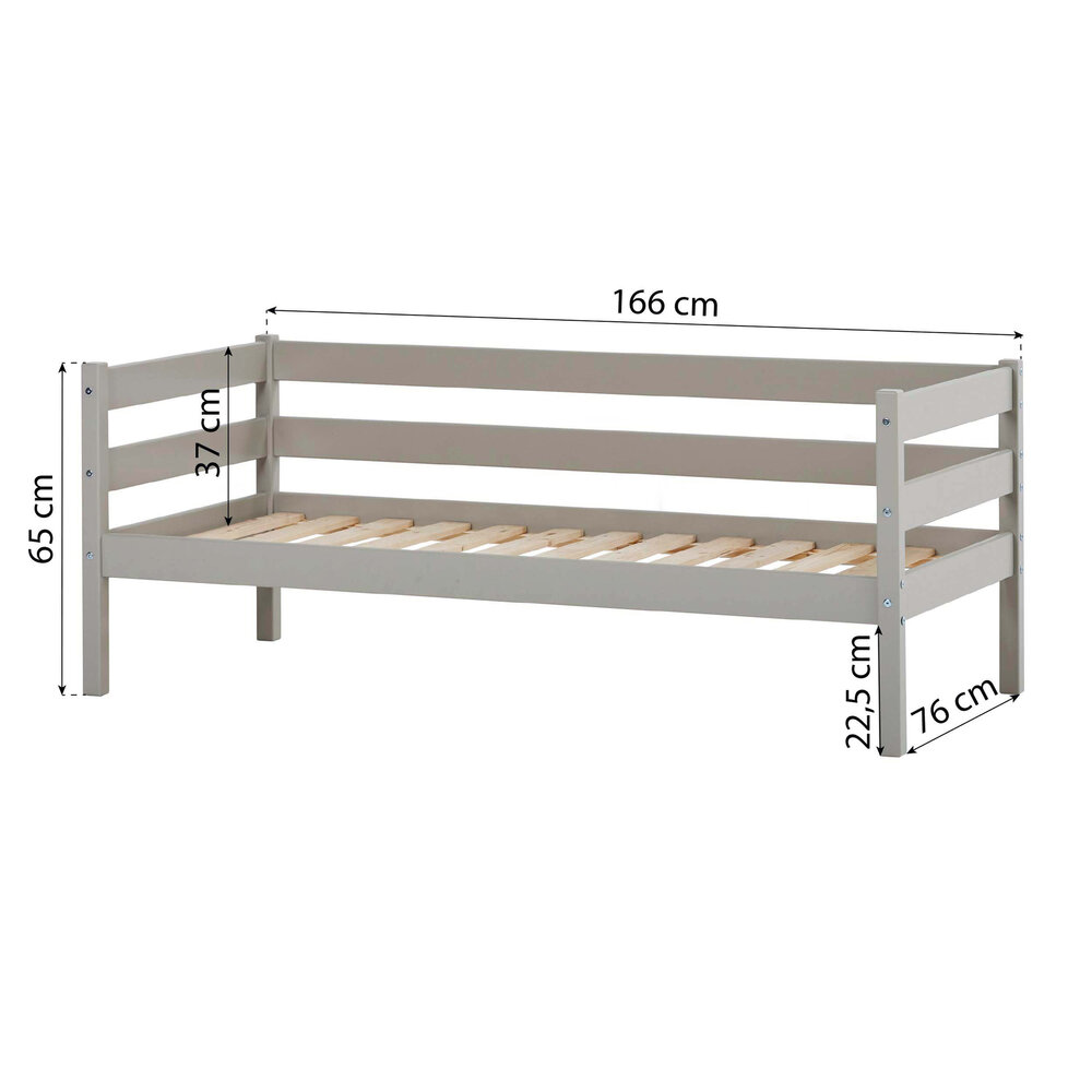 Eco comfort peuterbed 70x160 grenen Dove grey