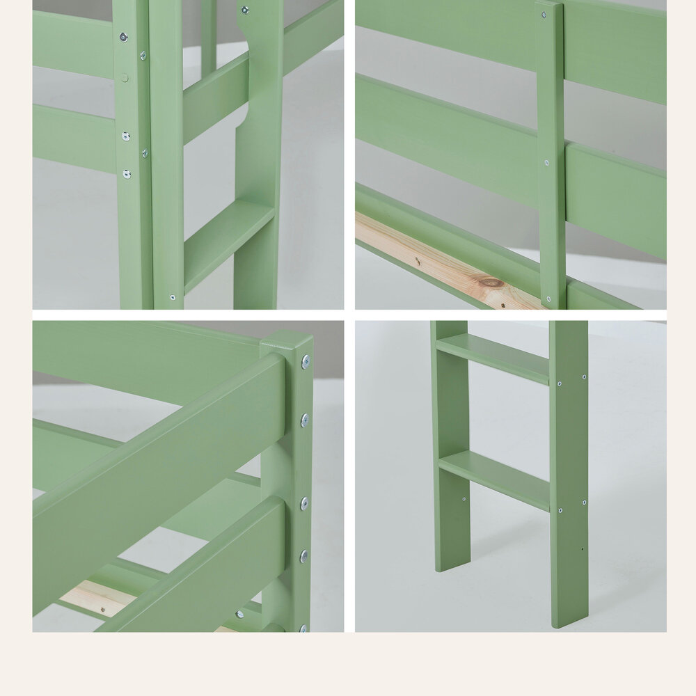 Eco comfort halfhoogslaper 70x160 grenen pale green