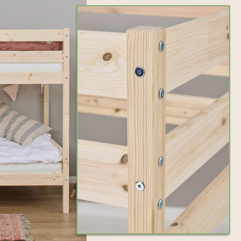 Eco comfort stapelbed 70x160 grenen naturel