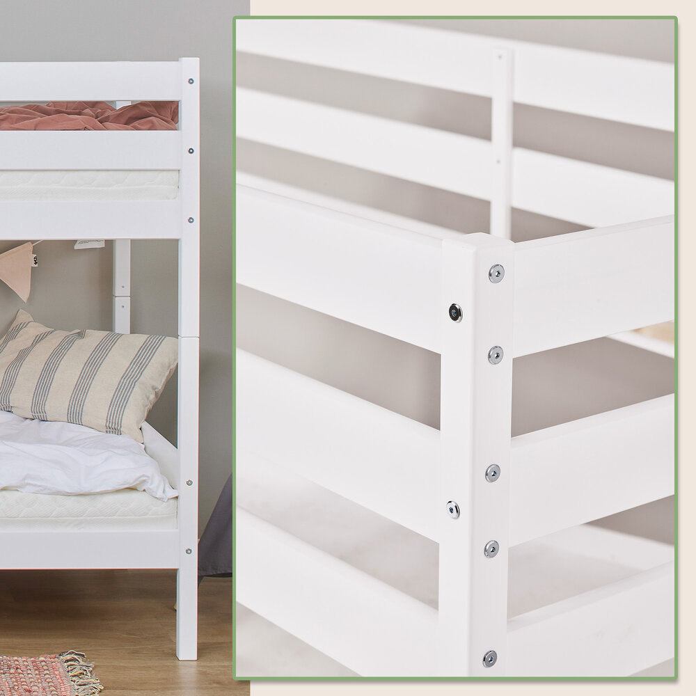 Eco comfort stapelbed 70x160 grenen wit