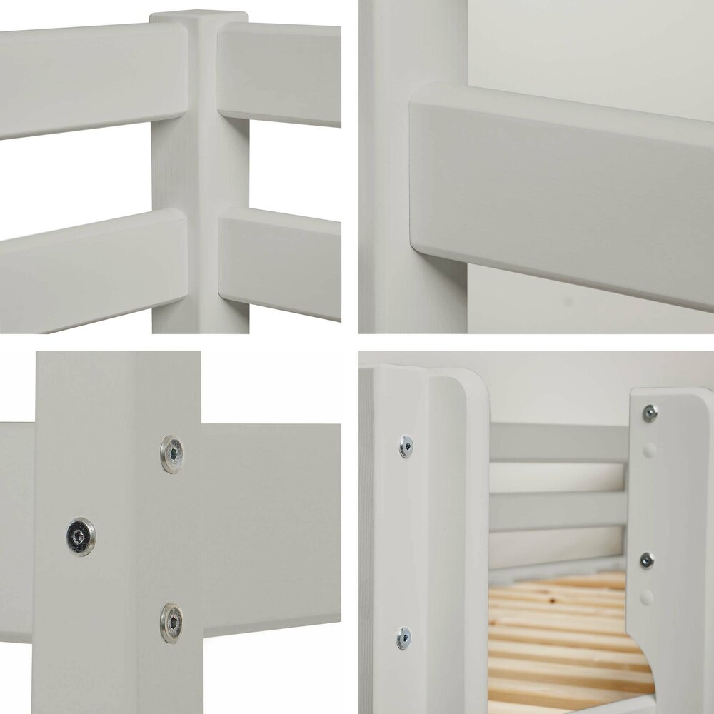 Eco comfort stapelbed 70x160 grenen dove grey