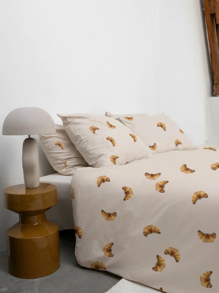 Snurk dekbedovertrek Croissants beige 2 persoons 200x200/220