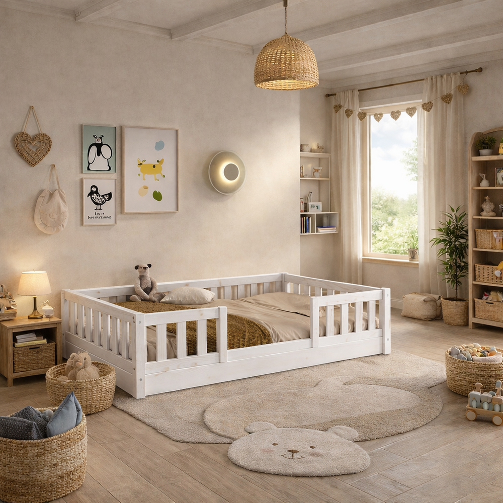 Balou inloopbed 140x200 grenen wit