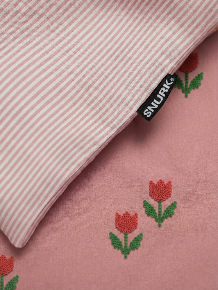 Snurk dekbedovertrek Tulips in bead 1 persoons 140x200/220
