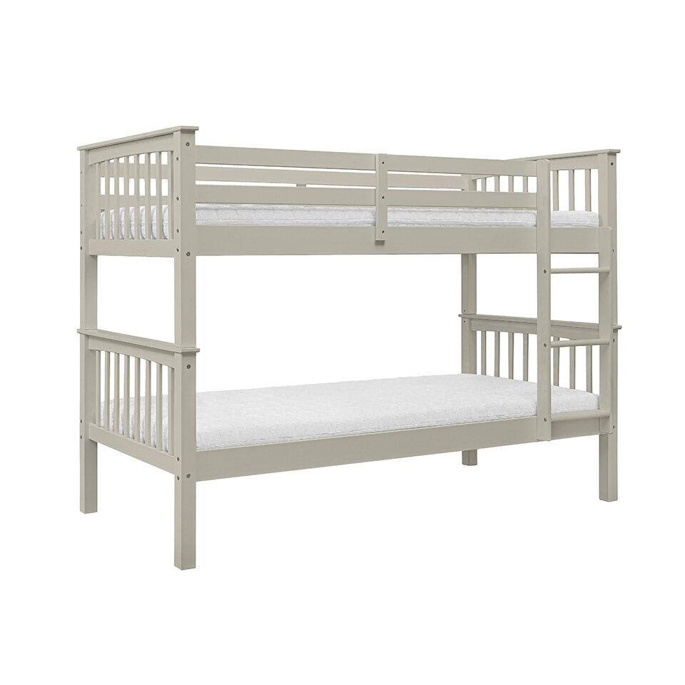Collect stapelbed spijlen wit 90x200 grenen sage