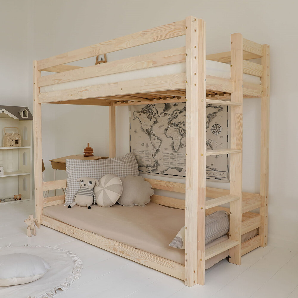 Basic stapelbed 90x190 onbehandeld hout