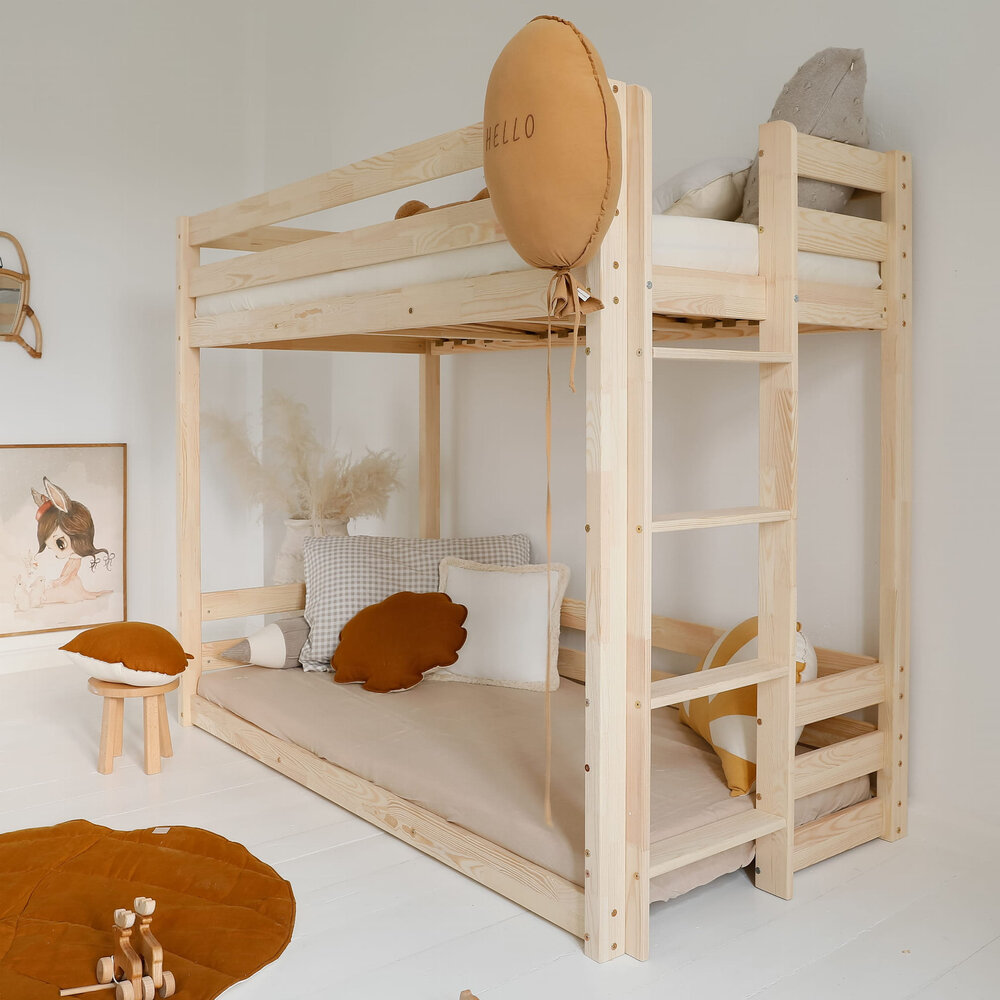 Basic stapelbed 90x190 onbehandeld hout