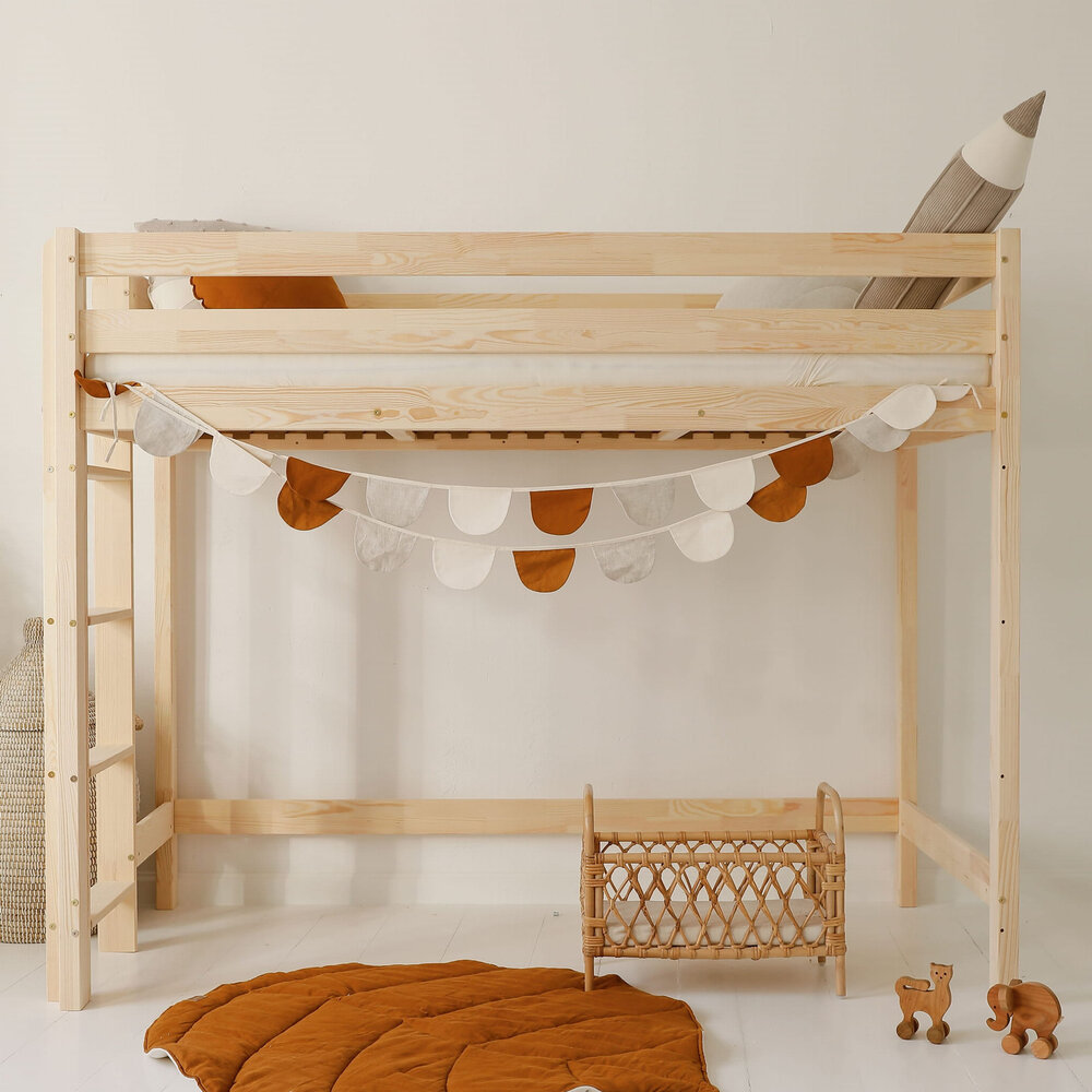 Basic loft hoogslaper 90x160 onbehandeld hout