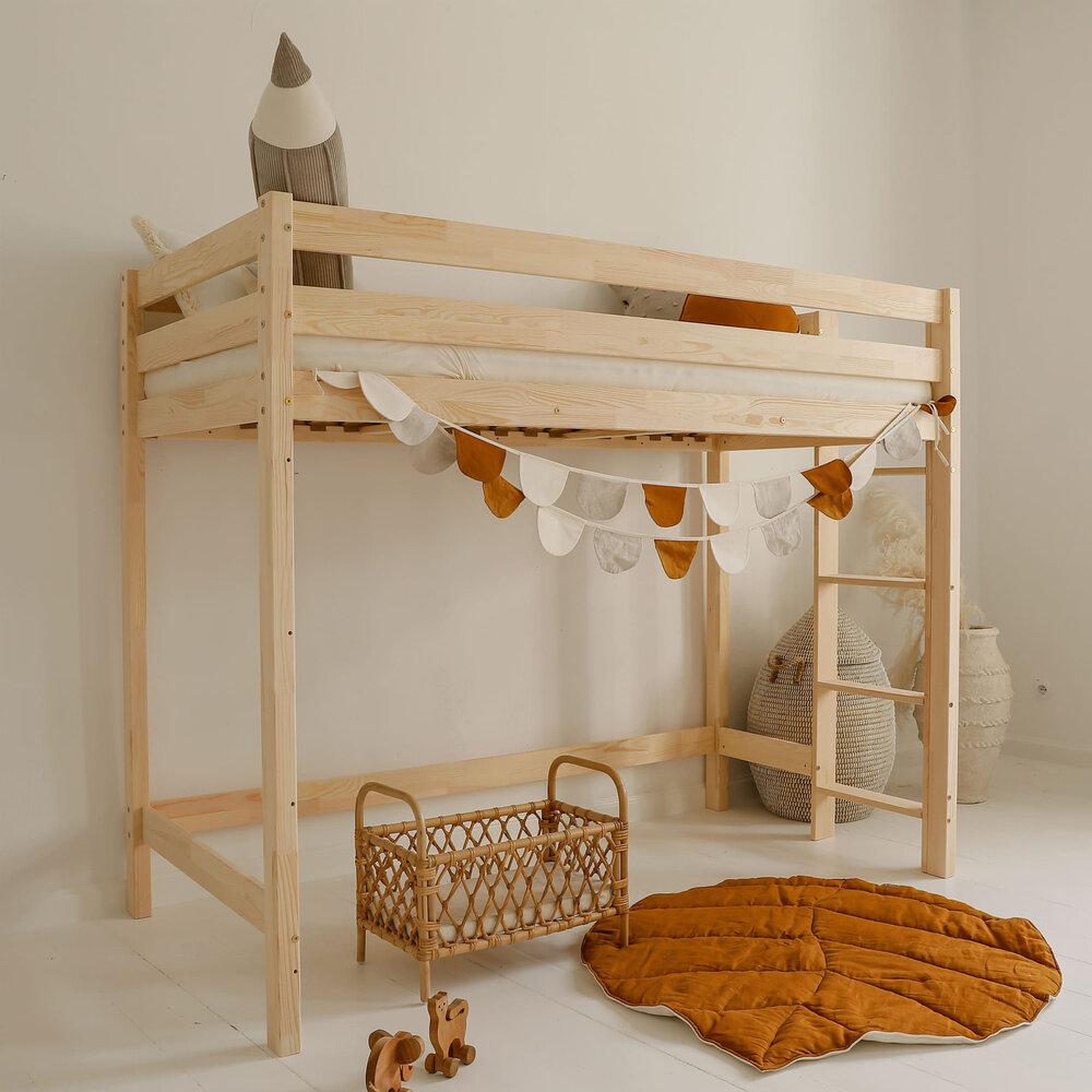 Basic loft hoogslaper 90x160 onbehandeld hout
