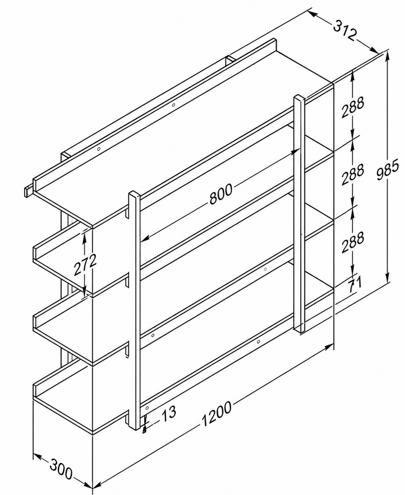 maten Frame boekenrek