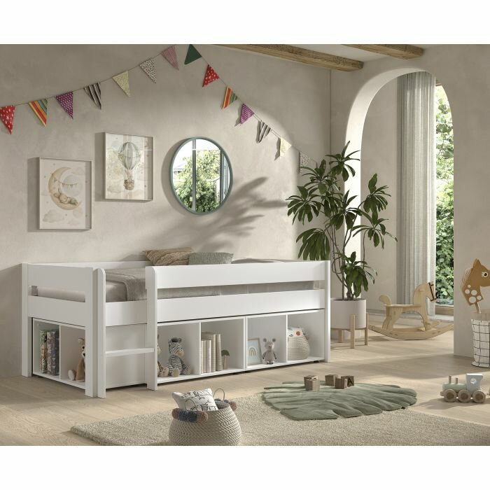 scandi compact bed met trap en 3 kastjes 90x200