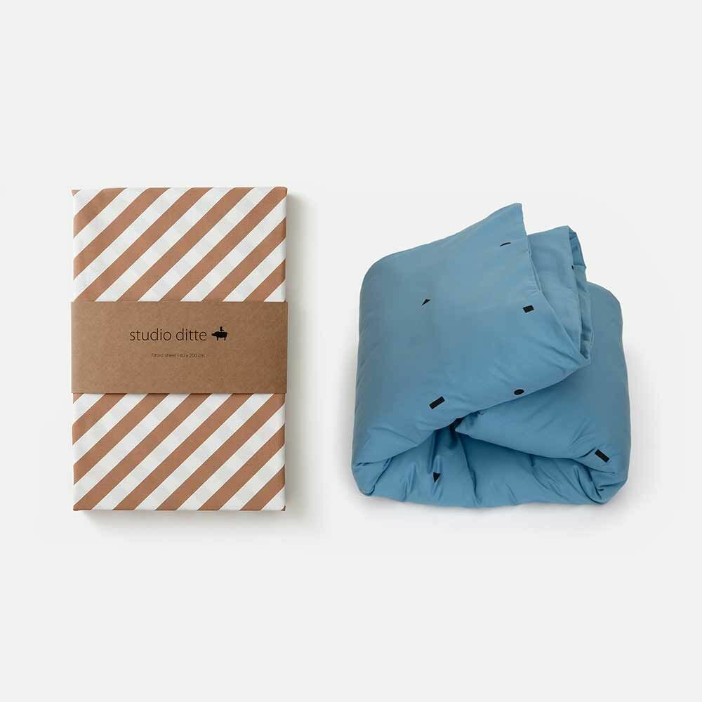 Studio Ditte dekbedovertrek speelse blokjes denim 1 persoons 140x200/220