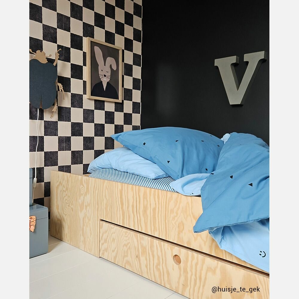 Studio Ditte dekbedovertrek speelse blokjes denim 1 persoons 140x200/220
