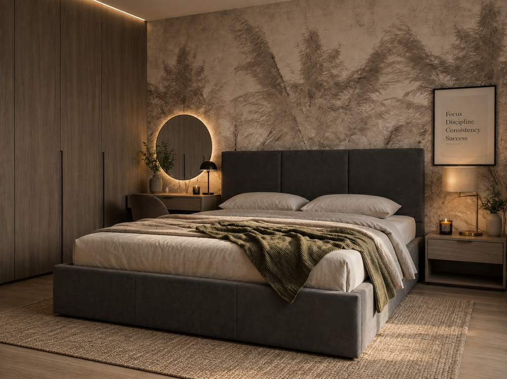 Merine 160x200 grafiet gestoffeerd opbergbed