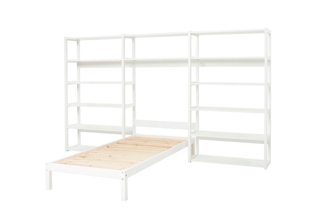 Hoppekids Storey wandkast met  14 planken en bed 90 x 200 cm 