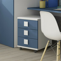 Trasman Jules 3 ladekast op wielen wit-blauw