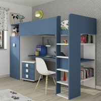 trasman plus hoogslaper blauw 90x200