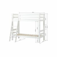 Hoppekids Premium stapelbed 70x160 schuine trap wit