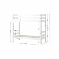 Hoppekids Premium stapelbed 70x160 rechte trap wit